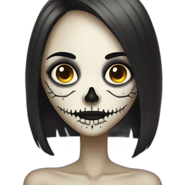 Skull girl mexican full body emoji