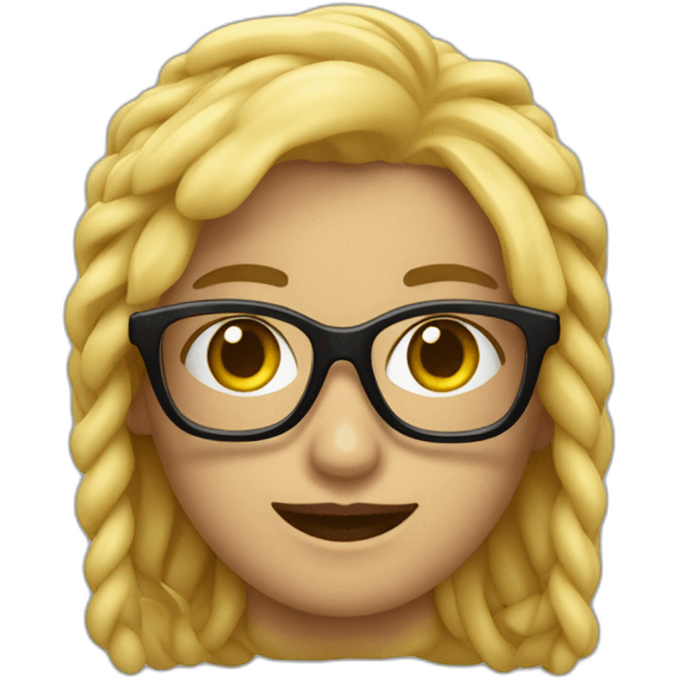 Rubia con gafas de pasta negra emoji