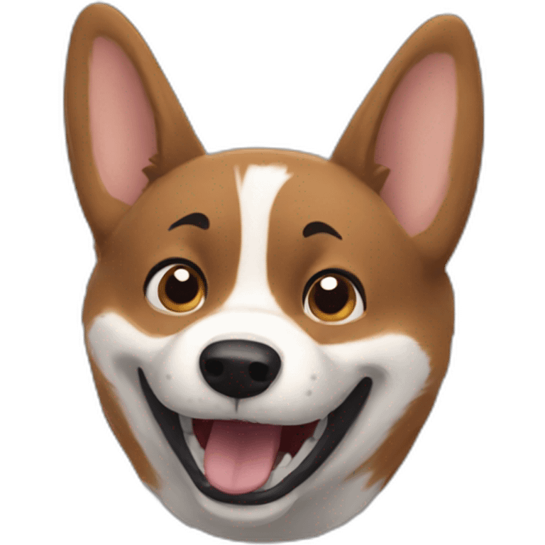 Black corgi Pixar style growl emoji