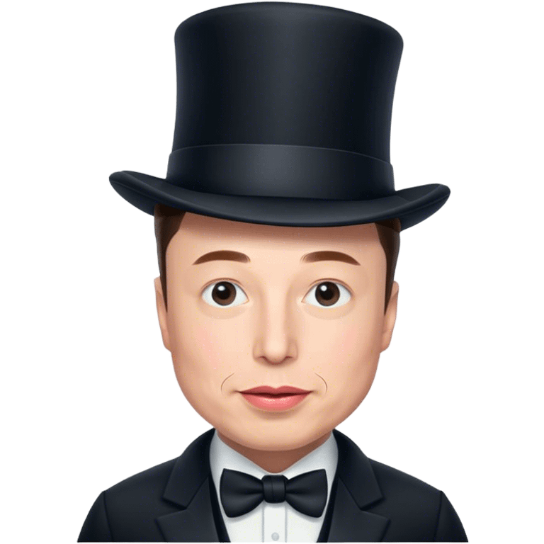 elon musk wearing a tophat emoji