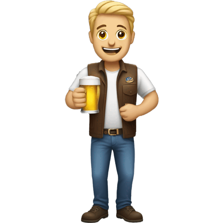 Man holding beers emoji