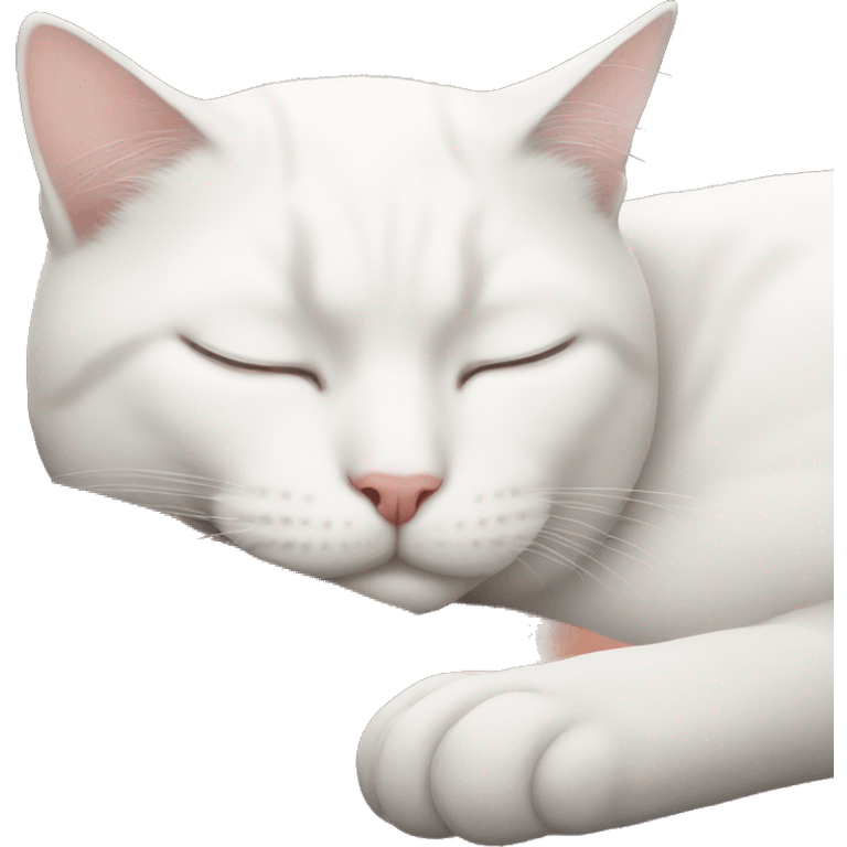 Sleeping white cat emoji