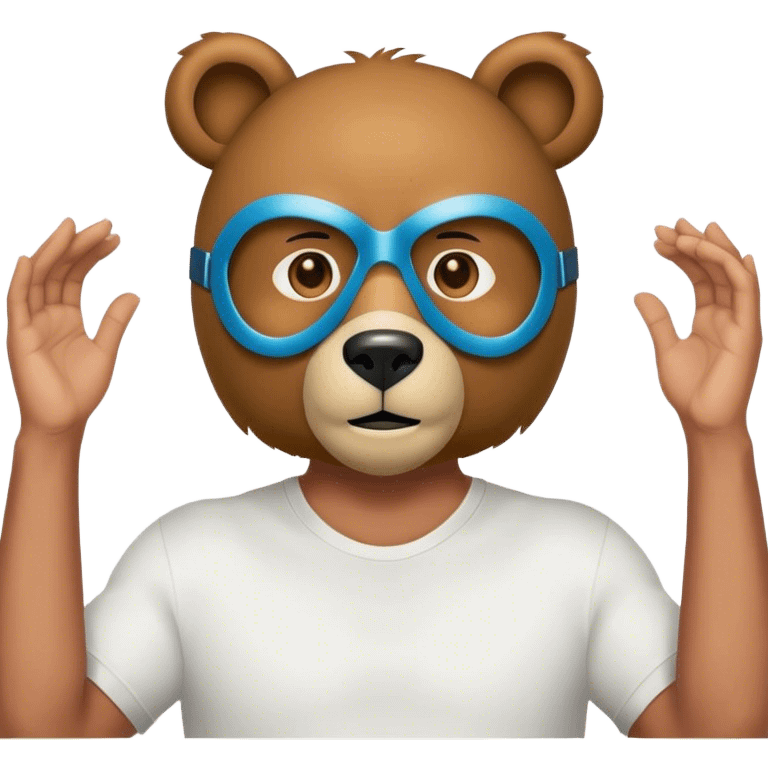 back man with short hair with a bear maask emoji