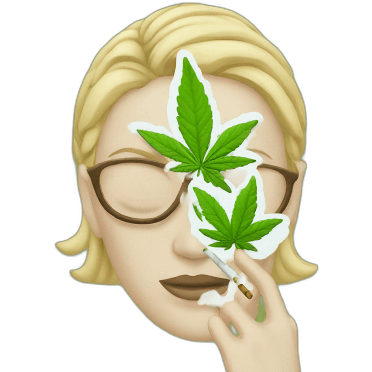 White Woman smoking weed emoji