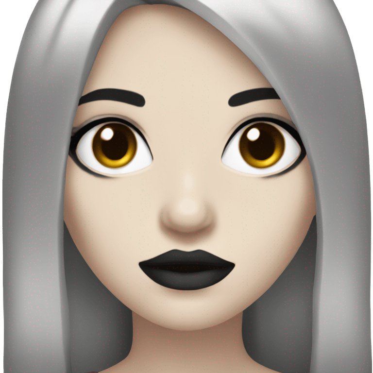 Goth girl with brown eyes and dark hair emoji