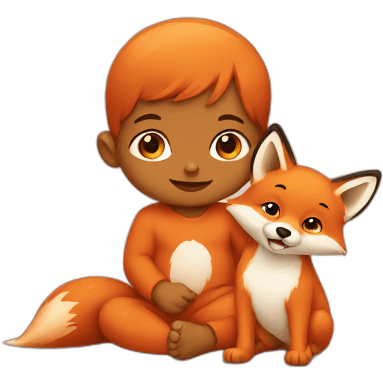 A baby with his fox emoji