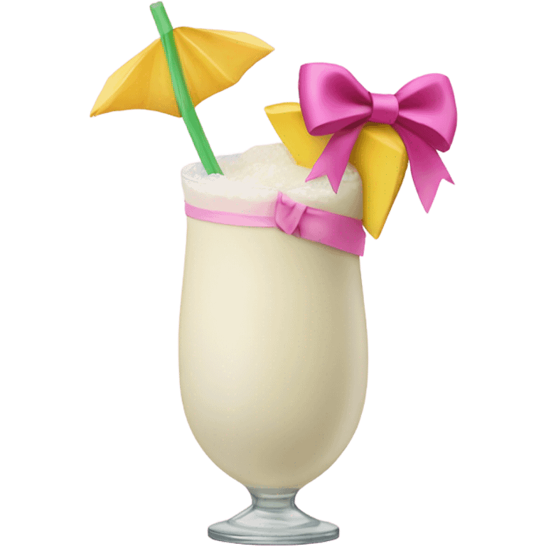 pina colada wrapped in a pink bow emoji