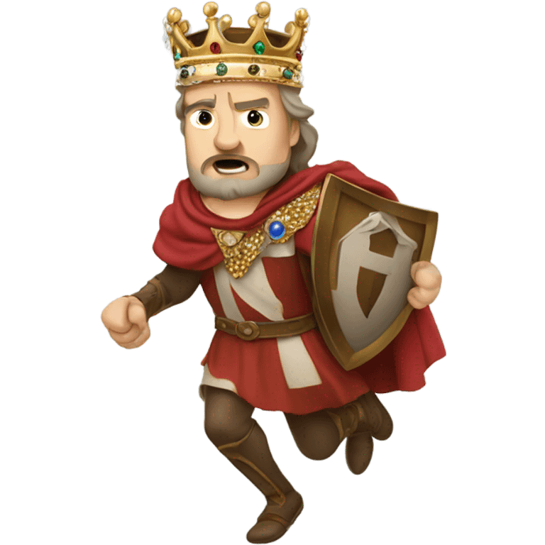 English king running fast with crown emoji