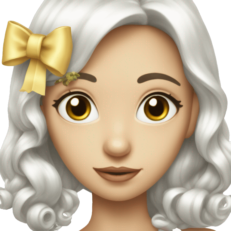 a cute coquette white bow emoji