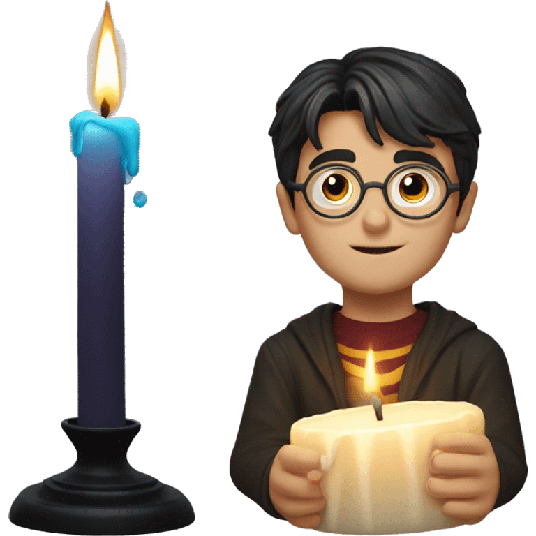 Candle with Harry Potter emoji