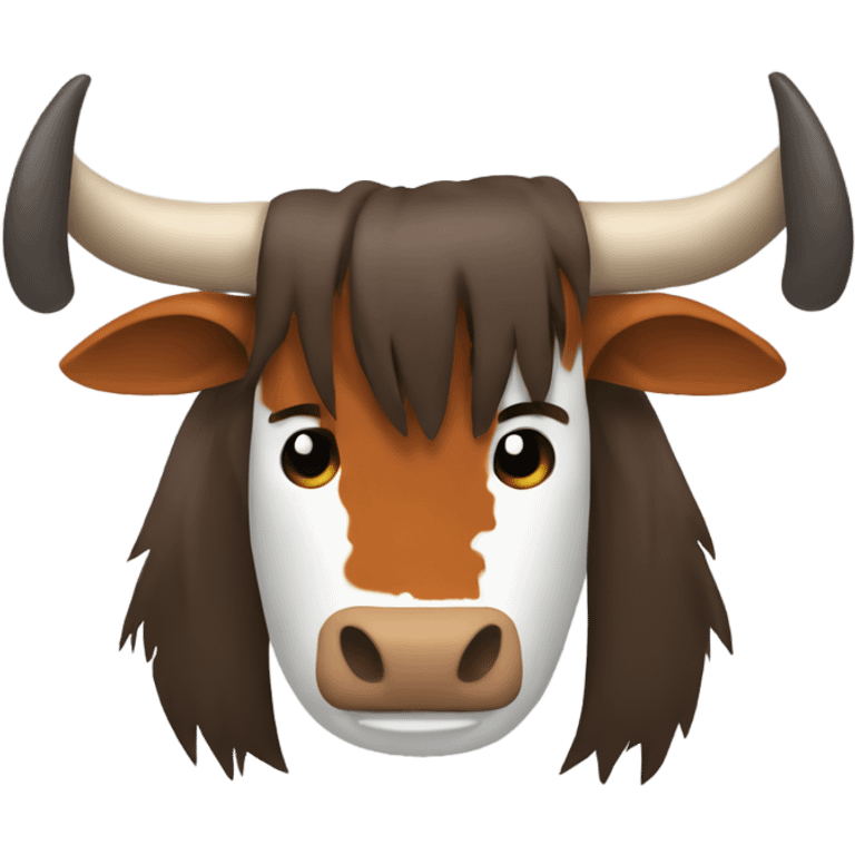 A longhorn face with his horns sawed off emoji