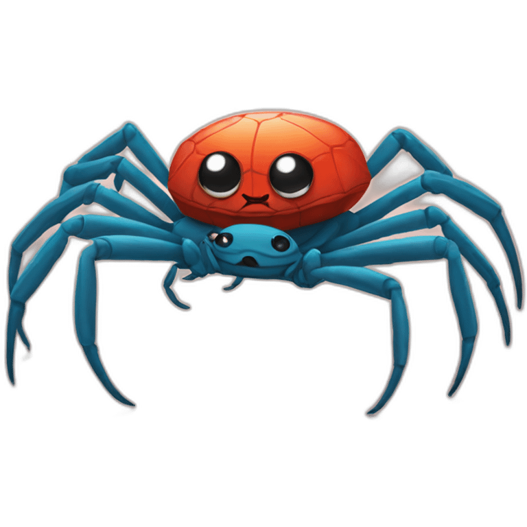 Spider rides a crab emoji