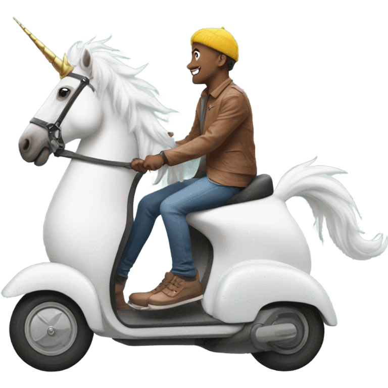 unicorn riding a scooter emoji