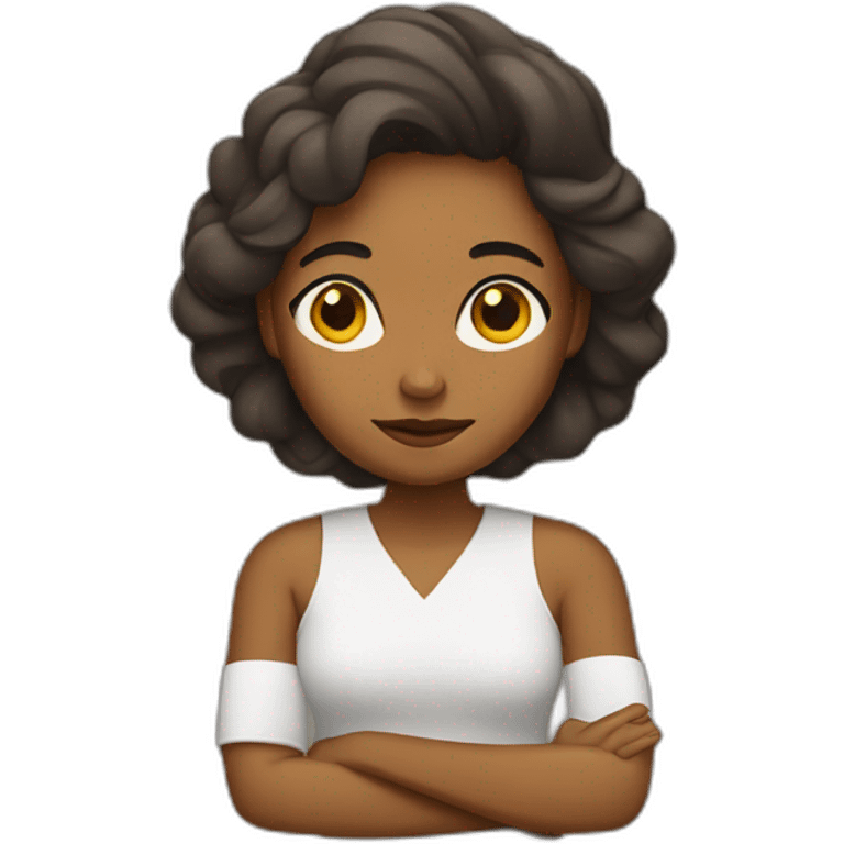 Brown woman prying emoji