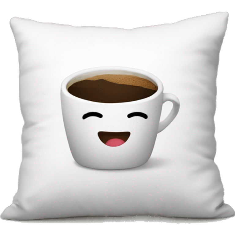 Pillow with a coffe  emoji