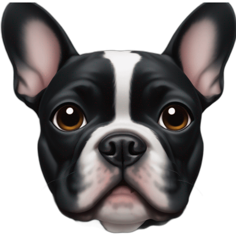 Black french bulldog face emoji