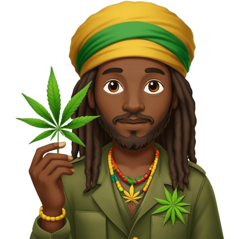 Rasta with canabis emoji