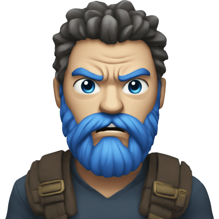 blue giant with  a beard angry emoji