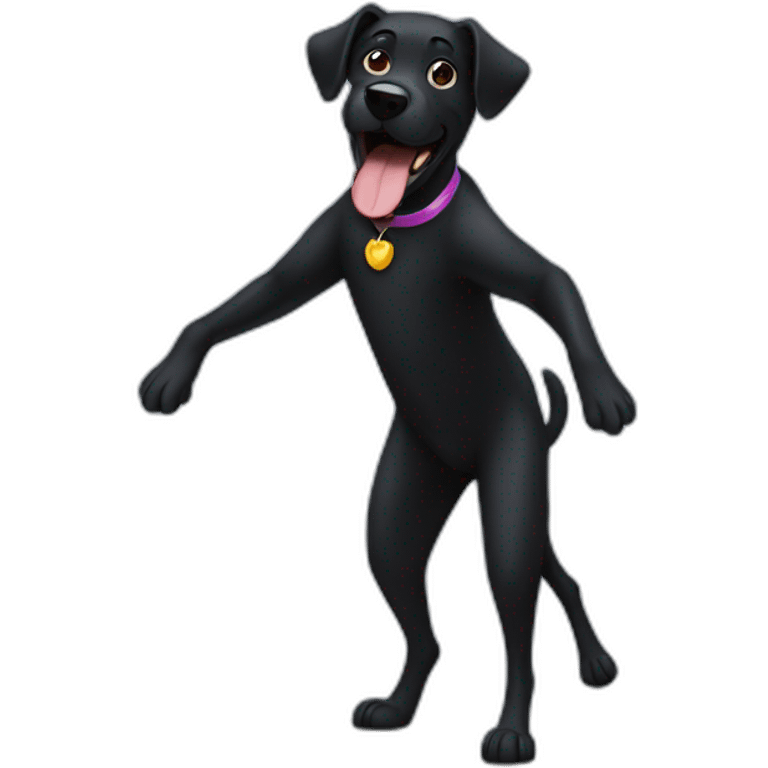 dance black dog emoji