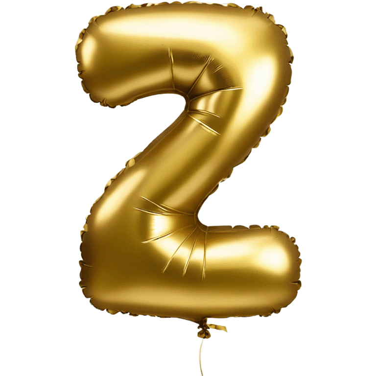 Number 7 as a realistic balloon in gold emoji