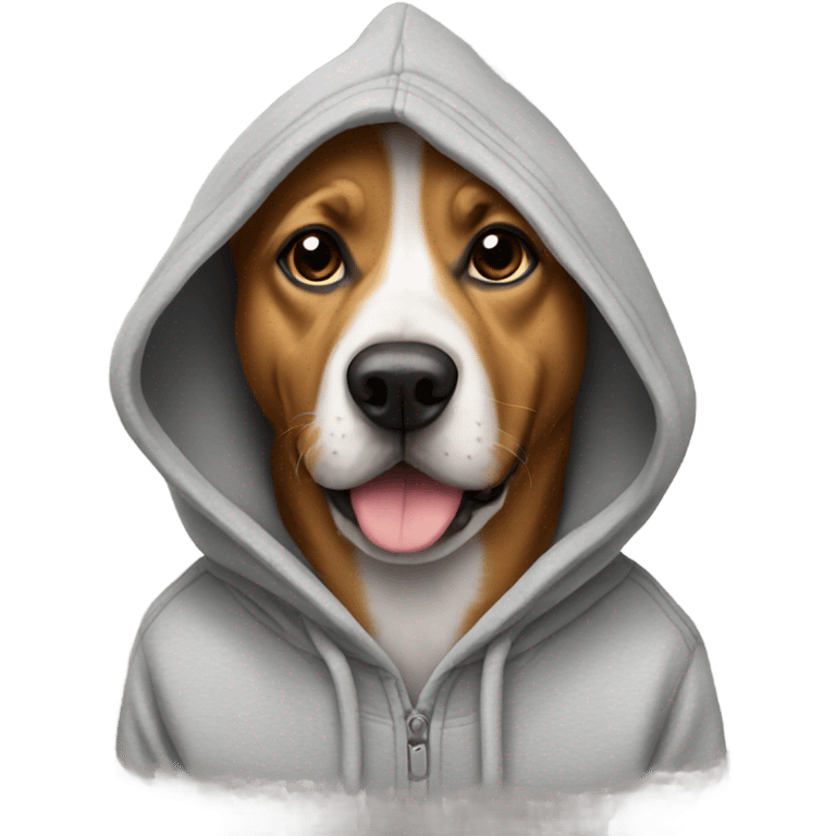 Dog wearing hoodie emoji