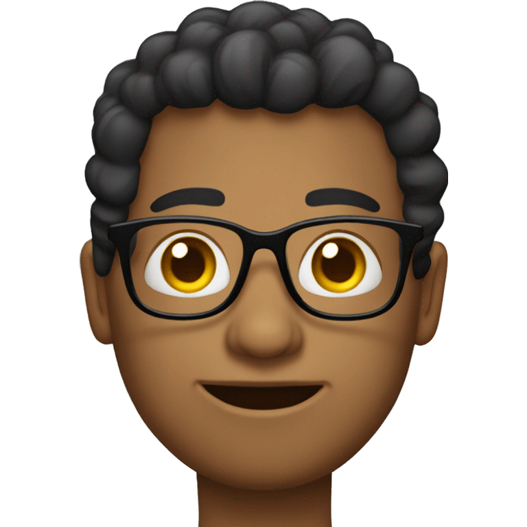 latino americada con pelo negro y lentes emoji