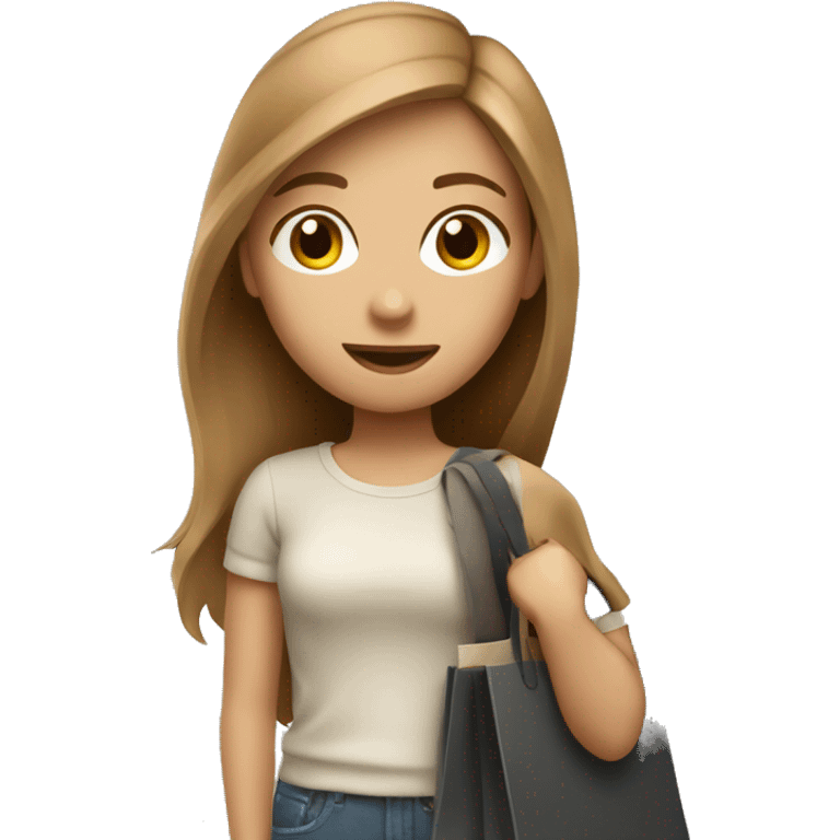 One light brown hair girl with bag of shopping emoji