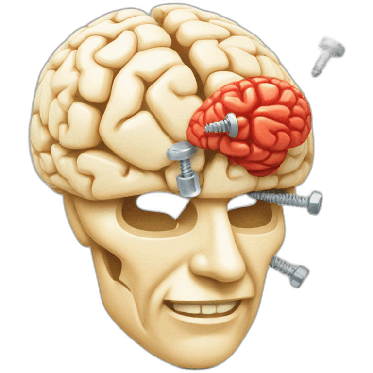 Brain with screw emoji