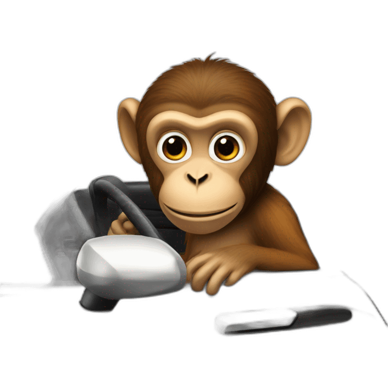 a monkey in a porsche emoji