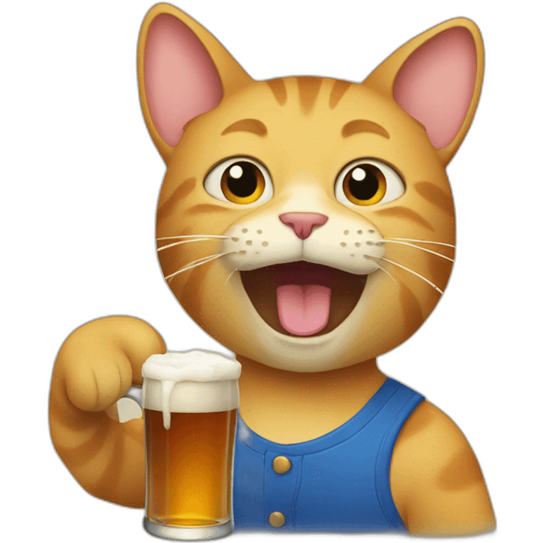 cat drinking beer emoji