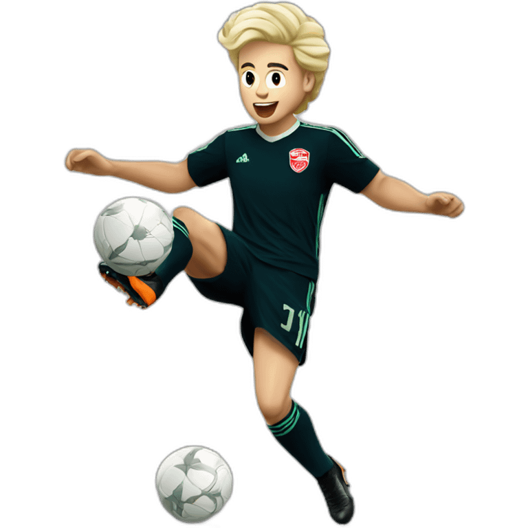 ajax player kicking blonde emoji