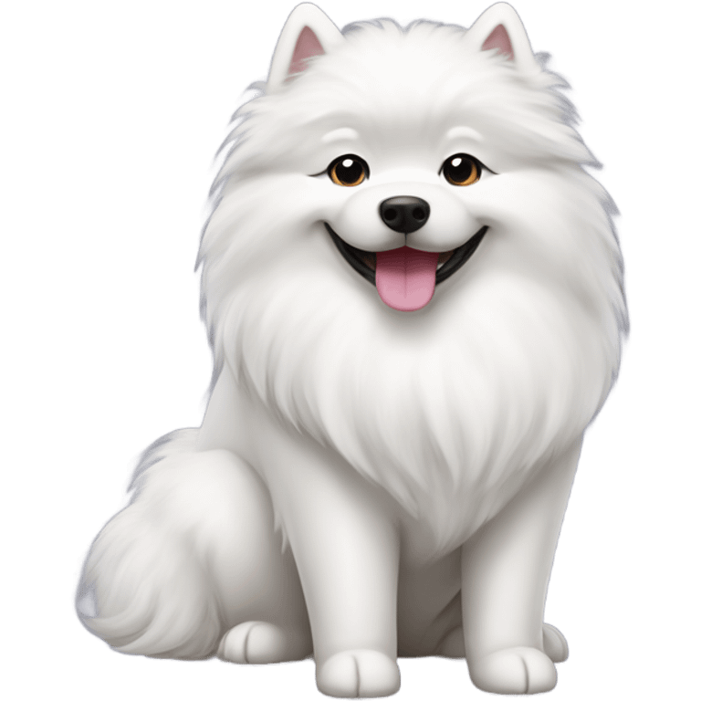 Samoyed wearing a ballgown emoji