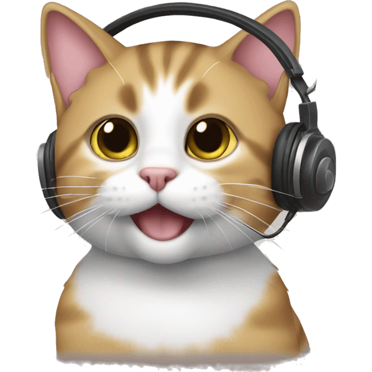 Cat with headset emoji