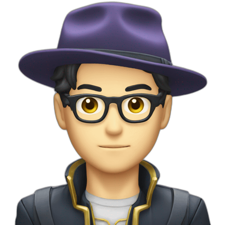 a nerd who wear the jotaro kujo hat emoji