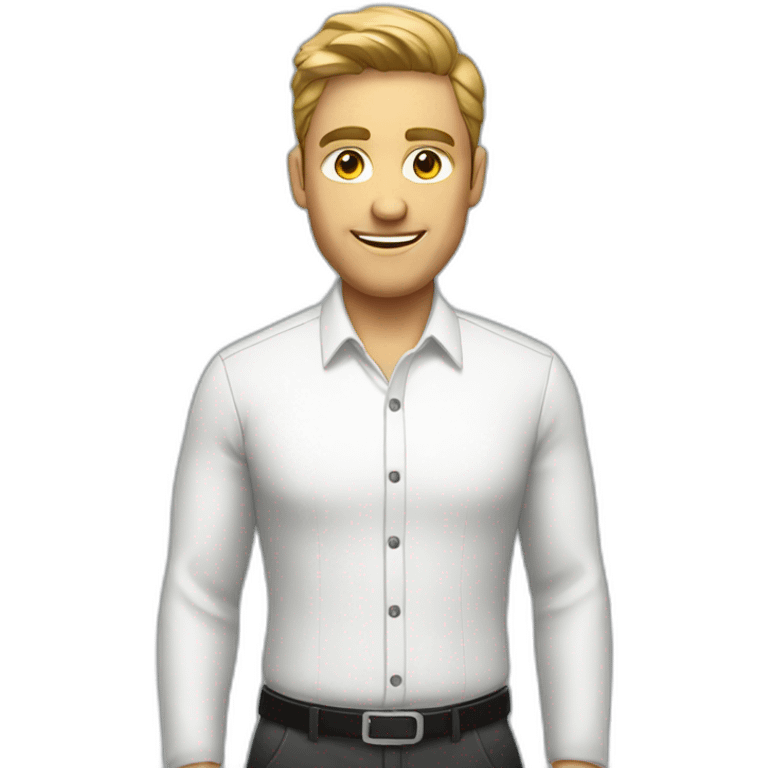 a client manager in a white shirt and jacket emoji