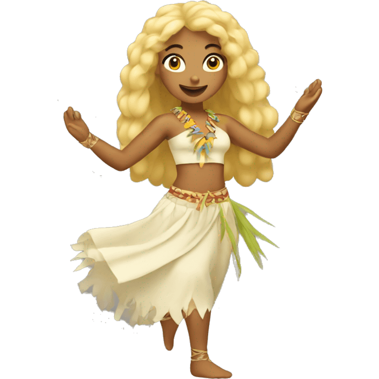 Blond tahitian dance girl emoji