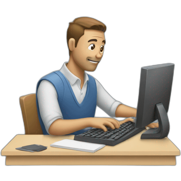 man typing on computer  emoji