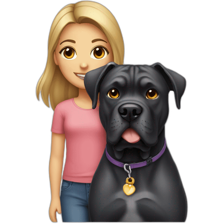 Girl with dog cane corso emoji