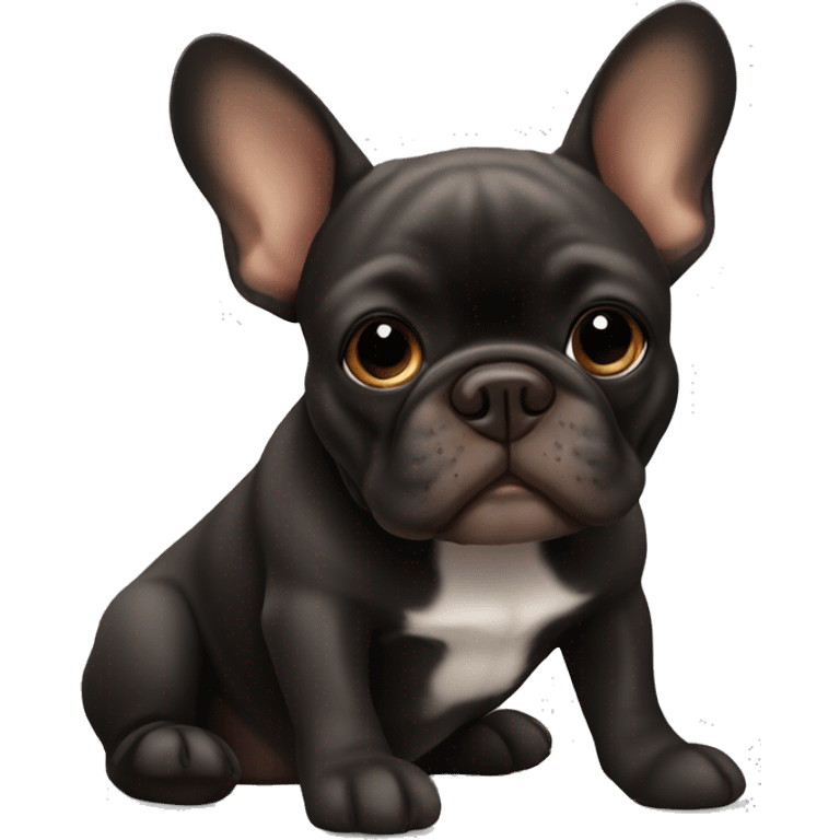 Black and brown french bulldog emoji