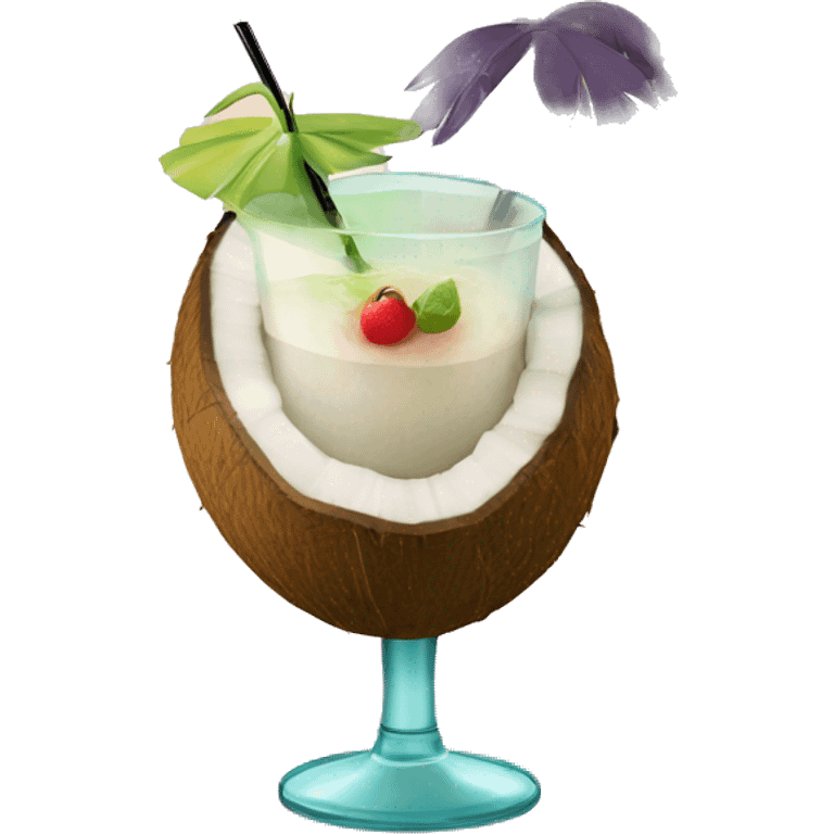 Cocktail in a coconut  emoji