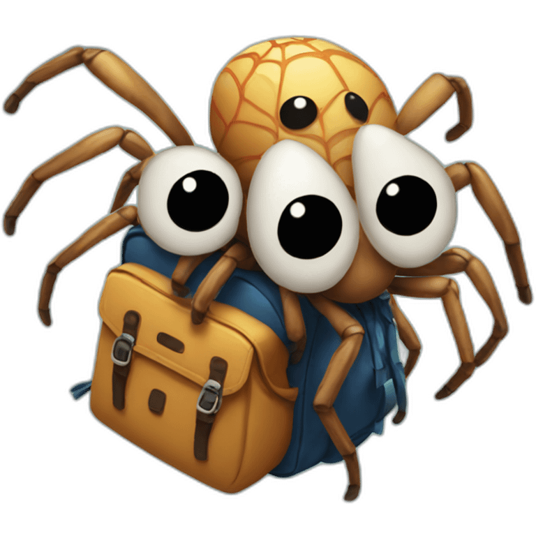 Spider wearing a backpack emoji