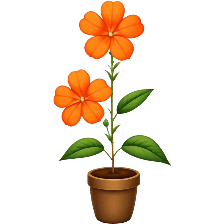 single Orange Impatiens, straight stem emoji