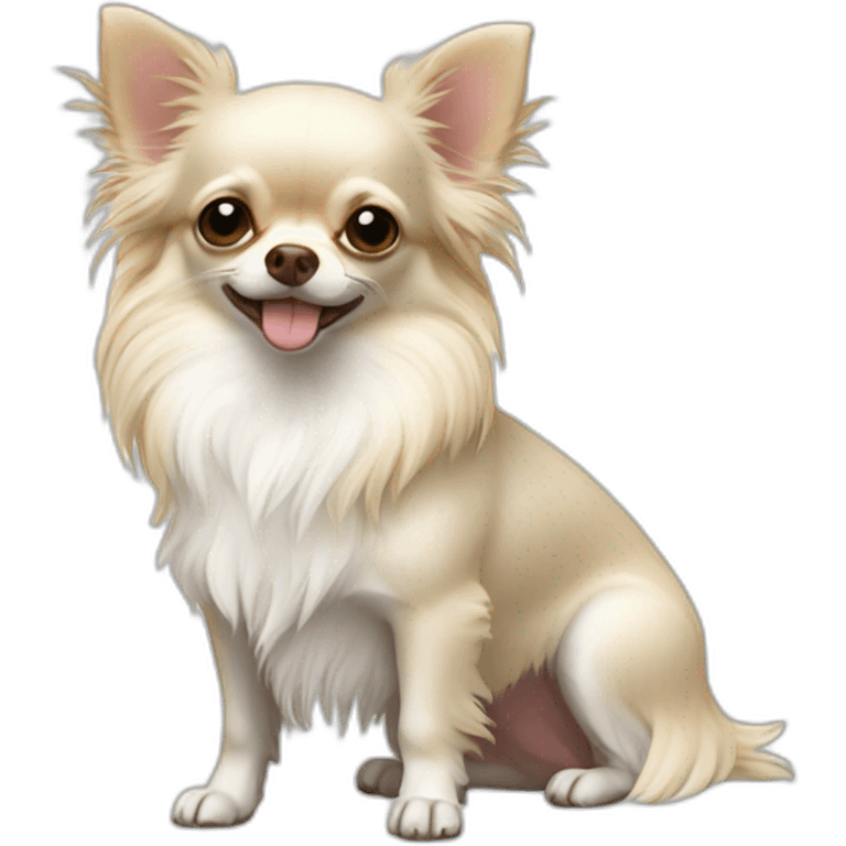 languid chihuahua longcoat white emoji