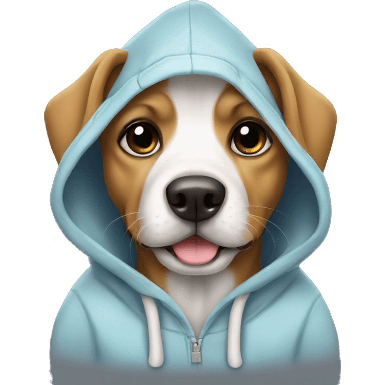 Cute dog wearing a hoodie emoji