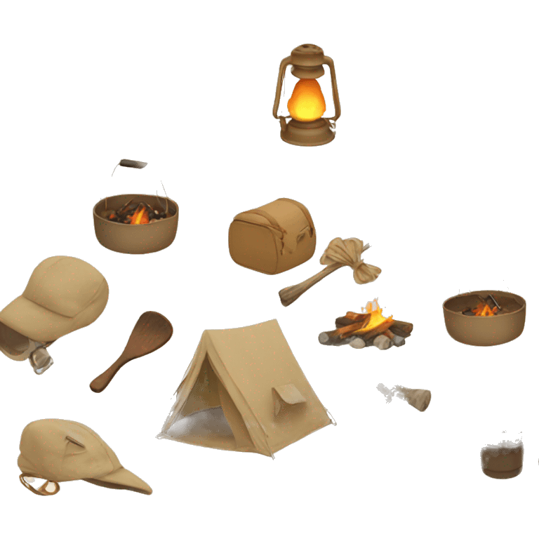 Emoji camping aesthetic beige  emoji