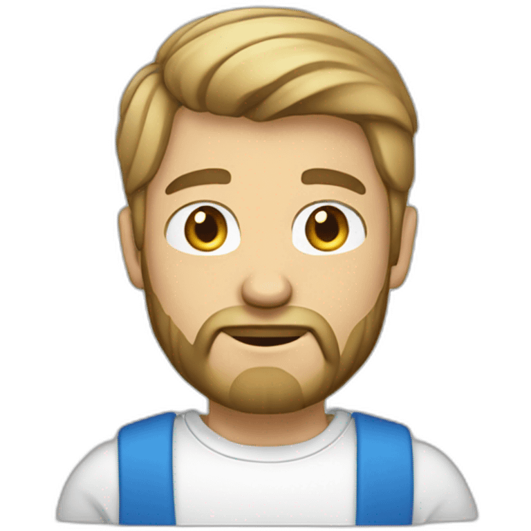 male dark blond with beard blue eyes in t-shirt emoji