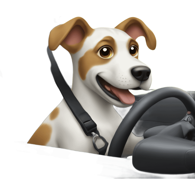 A dog driving a car  emoji