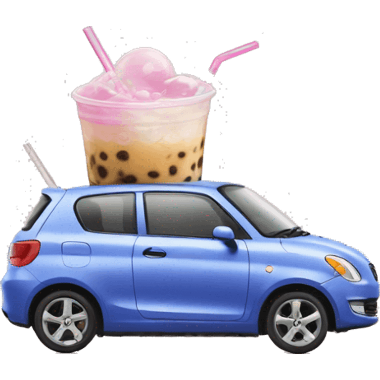 Crazy car drinking bubble tea  emoji