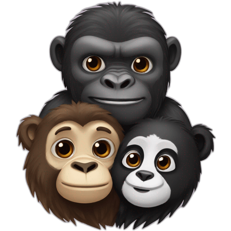 Gorilla & panda couple emoji