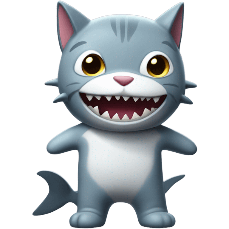 Adorable cat in shark costume  emoji